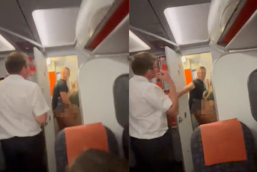 couple caught in plan while having sex video viral