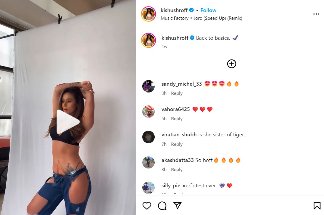 Sexy hot video Hd Photos of bollywood tiger shroff sister krishna shroff 